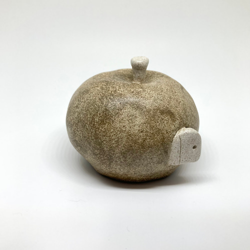 りんごのオブジェ シンプルな置物 ベージュ 陶器 おしゃれな