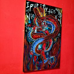 【お値下げOK】赤龍-Red dragon-（M10号） 　干支 辰年  龍神 現代アート 絵画 3枚目の画像