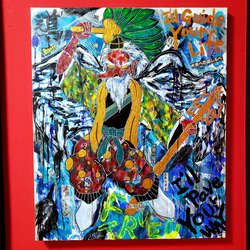 【インパクトメッセージアートF20号】SARUTAHIKO-天狗【絵画】 e36c11e547a214bf629de78927b998