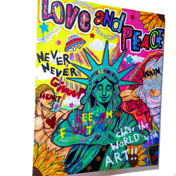 【F40号】LOVE and PEACE（F40号） 現代アート 　絵画 イラスト コンテンポラリー 3枚目の画像