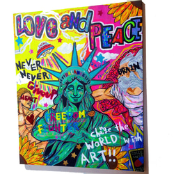 【F40号】LOVE and PEACE（F40号） 現代アート 　絵画 イラスト コンテンポラリー 2枚目の画像