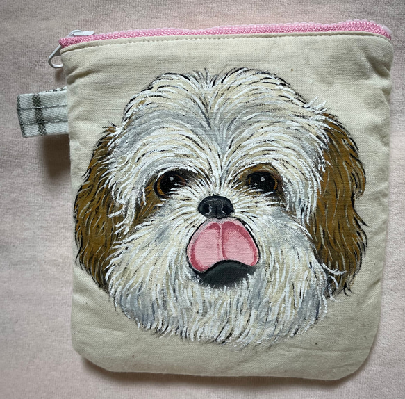 フラットポーチ　お家のわんちゃんを描きます　シーズー フラットポーチ(シーズー) ポーチ Girassol Art Gallery 通販 17080443