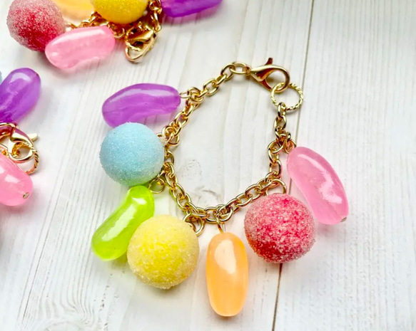 キャンディとゼリービーンズのバッグチャーム / フェイクスイーツ