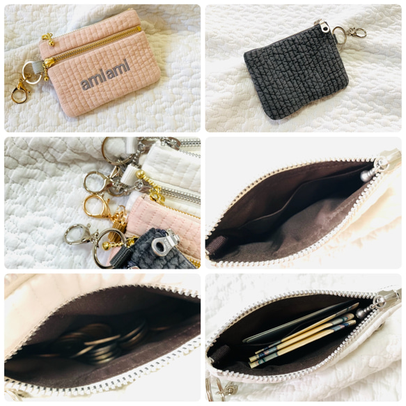 nubi+名入れ刺繍　選べる　ダブルファスナーコインケース　4文字以上6文字以内  H1OW13.5 ヌビ　name刺繍 6枚目の画像