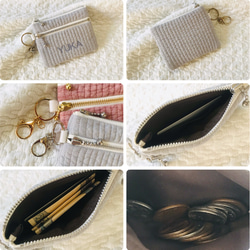 nubi+名入れ刺繍　選べる　ダブルファスナーコインケース　4文字以上6文字以内  H1OW13.5 ヌビ　name刺繍 7枚目の画像