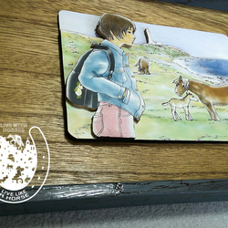 立体アートウッドパネル/尻屋崎の寒立馬と少女/A４サイズ/２WAY/プレゼントに 11枚目の画像