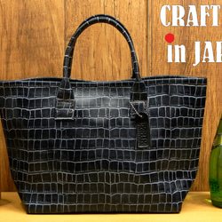 受注生産☆小さめSサイズ☆上品な水シボ柄レザーのミニトートバッグ