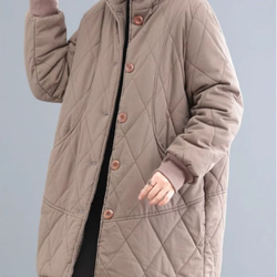 JOIN♥冬厚手ミドル丈の綿入れコート.暖かい 4枚目の画像