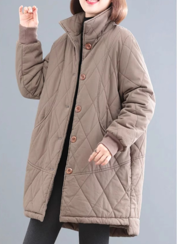JOIN♥冬厚手ミドル丈の綿入れコート.暖かい 4枚目の画像