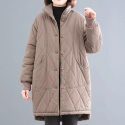 JOIN♥冬厚手ミドル丈の綿入れコート.暖かい 5枚目の画像