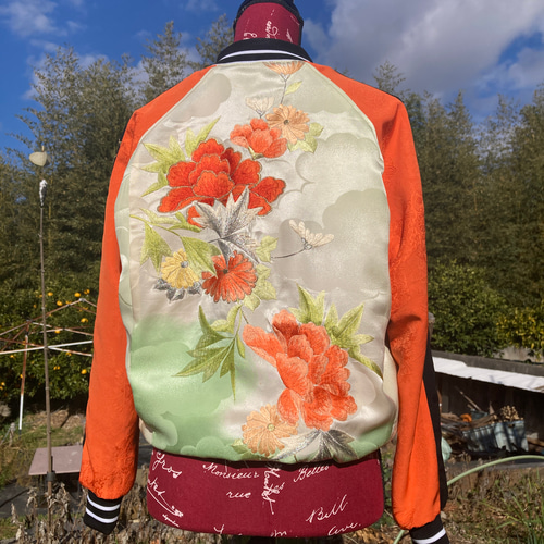 着物リメイク 振袖ブルゾン ベル 着物リメイク 振袖ブルゾン ベル様専用 - メルカリ