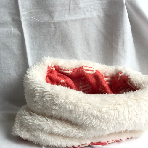 FUWARA6重ガーゼ×プードルファー☆スヌード