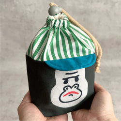 【文字オーダーOK!】キャップごりらのころりん巾着 3枚目の画像