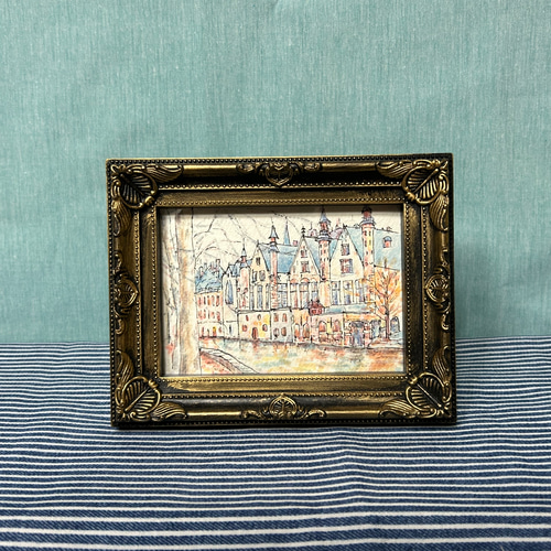 ブルージュ(ミニ)(ベルギー、ブルージュ、透明水彩、原画、写真