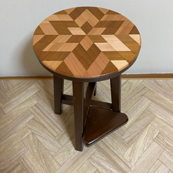 サイドテーブル寄木天板（ハンドメイド） 寄木細工天板【オーダー品】 ローテーブル・リビングテーブル