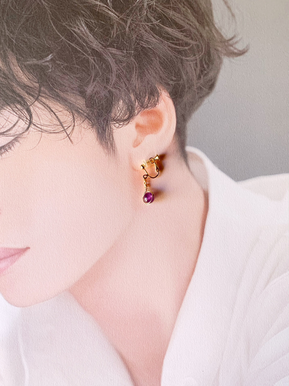 男女皆宜的【二月生日石】紫水晶單隻耳環，讓你平靜的心情 第8張的照片