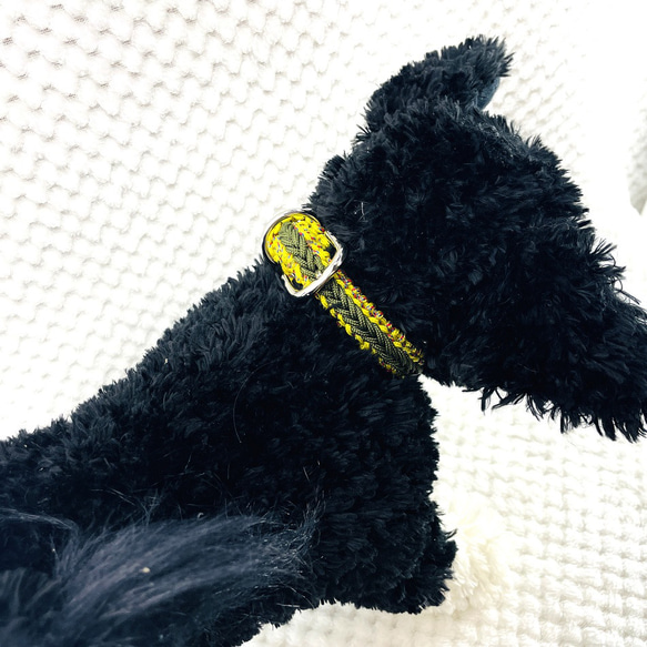 [公式]マクラメ編み#233エルフェンゾプフ編み小型犬首輪 9枚目の画像
