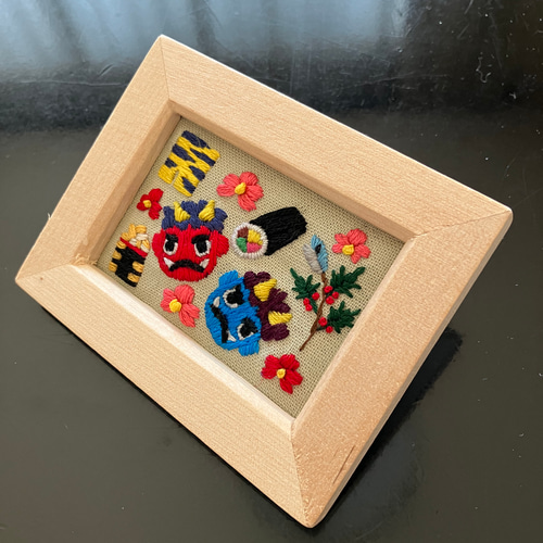 刺繍フレーム 節分 豆まき 鬼 壁掛け 壁飾り インテリア 雑貨 その他