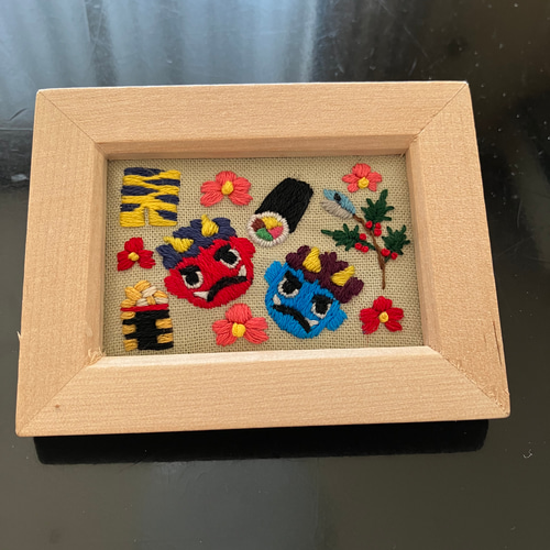 刺繍フレーム 節分 豆まき 鬼 壁掛け 壁飾り インテリア 雑貨 その他