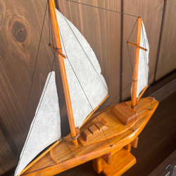 【一点物】船の木工模型02 /専用台座付き 2枚目の画像