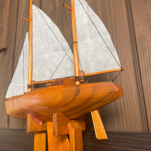 楽天市場】55cm 木製 帆船 模型 木造 船モデル ハンドメイド