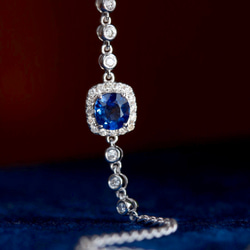 天然ダイヤモンド付きサファイアブレスレットk18 ブレスレット パール