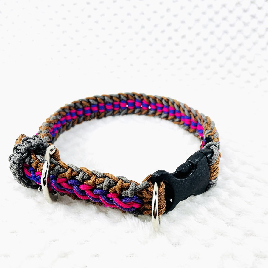 [公式]パラコードでマクラメ編み犬首輪＃137サイズ調節可能なワンタッチ着脱首輪