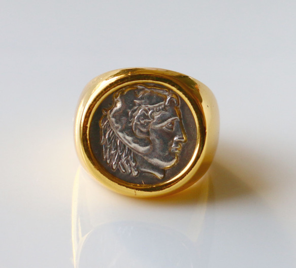 古代スタイル　ローマコイン　真鍮　リング　Brass　Ring　１３号　指輪　 1枚目の画像