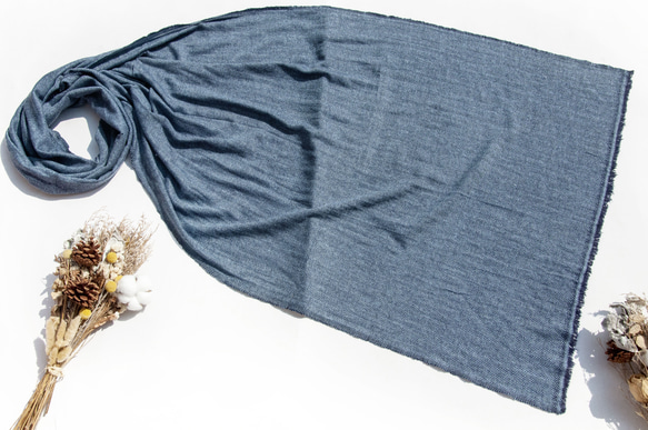喀什米爾Cashmere 針織圍巾 純羊毛圍巾 手織圍巾 編織圍巾-海洋 美麗諾 聖誕節交換禮物 好友生日禮物 母親節 第14張的照片