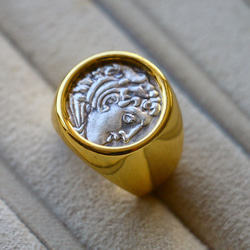 古代スタイル　ローマコイン　真鍮　リング　Brass　Ring　14号　指輪　 4枚目の画像