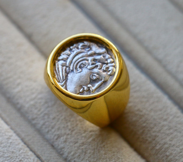 古代スタイル　ローマコイン　真鍮　リング　Brass　Ring　14号　指輪　 4枚目の画像