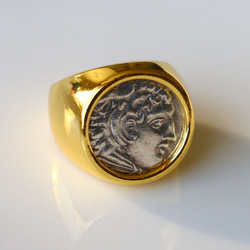 古代スタイル　ローマコイン　真鍮　リング　Brass　Ring　14号　指輪　 3枚目の画像