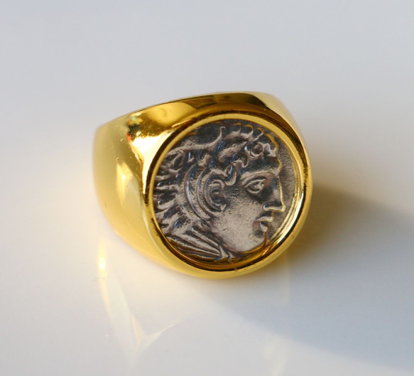 古代スタイル　ローマコイン　真鍮　リング　Brass　Ring　14号　指輪　 3枚目の画像
