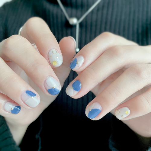 【T-ポイント5倍】 丸モチーフネイル ネイルチップ（つけ爪） 通販 しろくまnail ネイルチップ・付け爪