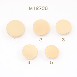 M12736-2 18個 ヘアゴムパーツ 平皿 ゴールド 3X（6ヶ） 1枚目の画像