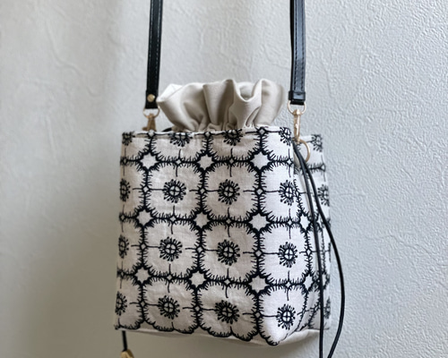 ＊SALE＊【1558】あおりポケットの巾着バッグ＊ミナペルホネン 7652a826c12c42cdd764fab52c09cf