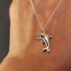 圖像系列-跳躍的小海豚925銀項鍊 第2張的照片