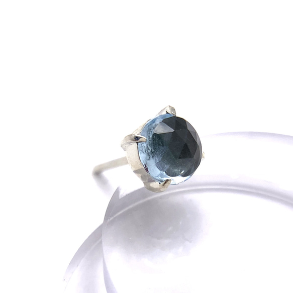 遺骨ピアス ブルートパーズ/シルバー925 片耳用/セカンドピアス