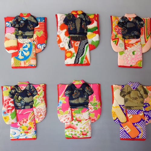 出来上がり】大正ロマン着物 後ろ姿の押絵 5 その他インテリア雑貨 和