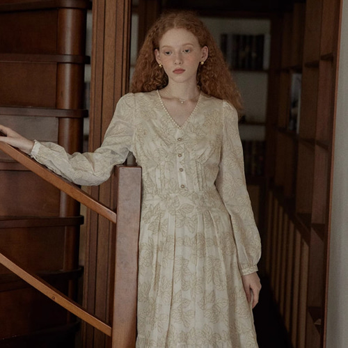 ビンテージ感溢れ 花柄ワンピース ロングワンピース ワンピース  