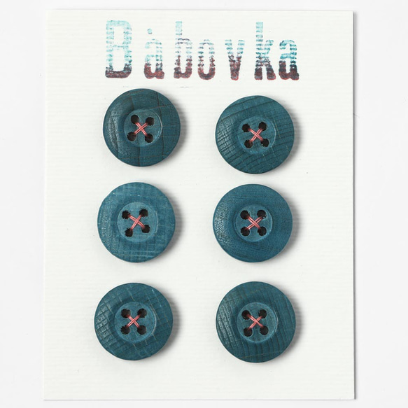 チェコ 木のボタンカード 1.7cm 6個 ボタン Babovka 通販 17082863