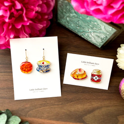 【選べる】Chinafood earring -茶-｜中国茶菓子＆天心イヤリング・ピアス 2枚目の画像