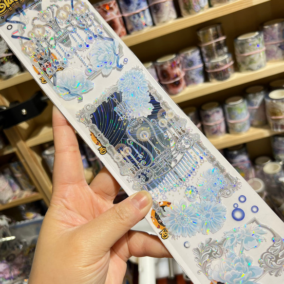 【K180-G】海外PET マスキングテープ　マステ切り売り　大背景　お花　お城 K180-G】海外PET マスキングテープマステ切り売り大背景お花お城