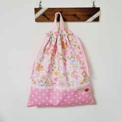 さくらんぼのお着替え袋Sサイズ☆体操服入れ☆巾着☆エプロン入れ