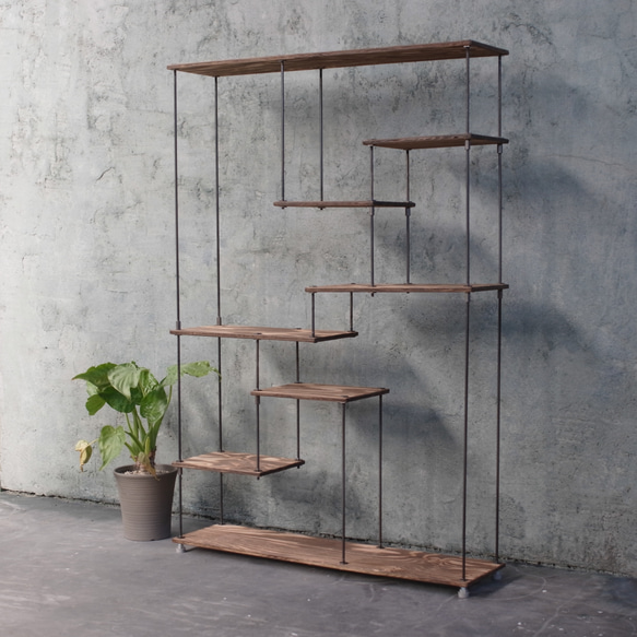 wood iron shelf 1340*910*225〈ブラウン〉 3枚目の画像