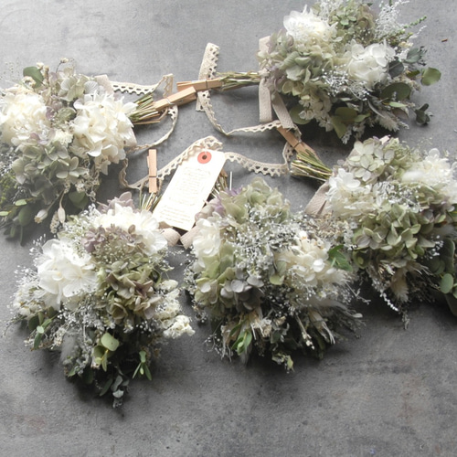 スワッグ5個セット＊ガーランド~natural草原の紫陽花