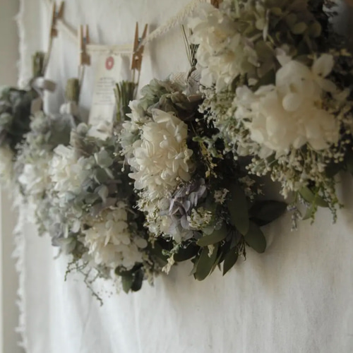 スワッグ5個セット＊ガーランド~natural草原の紫陽花♪〜プリザーブド  