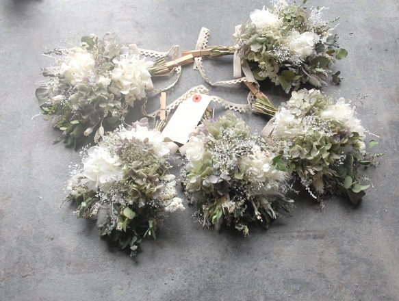 スワッグ5個セット＊ガーランド~natural草原の紫陽花♪〜プリザーブド  