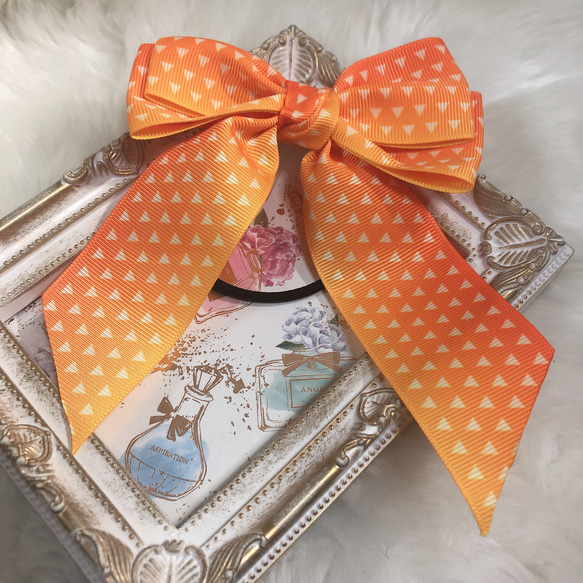 ACCA リボン付きヘアゴム オレンジ・ピンク ACCA リボン付きヘアゴム オレンジ・ピンク