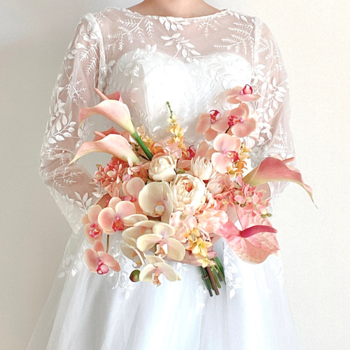 ブーケ　胡蝶蘭　ウェディング　ブライダル　前撮り 和装前撮り・胡蝶蘭のブーケ♡ウェディングブーケ専門店 | INFINITY